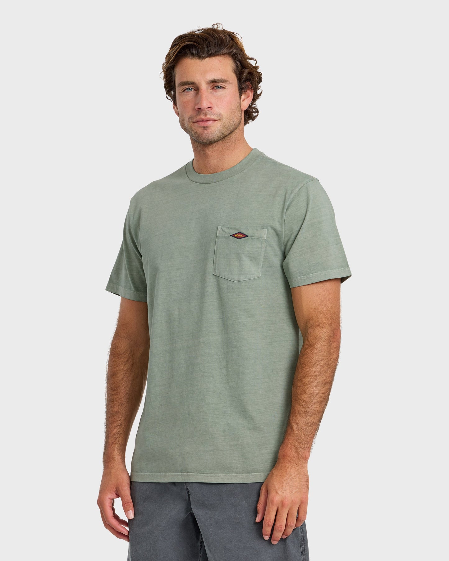 Saltwater Pigment-Dyed Short Sleeve Pocket Tee - Lily Pad