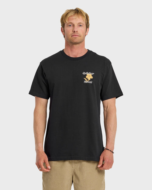 HI Floral Script Short Sleeve T-Shirt - Black