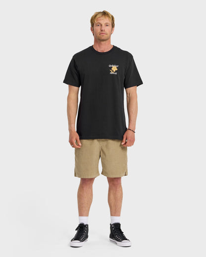 HI Floral Script Short Sleeve T-Shirt - Black