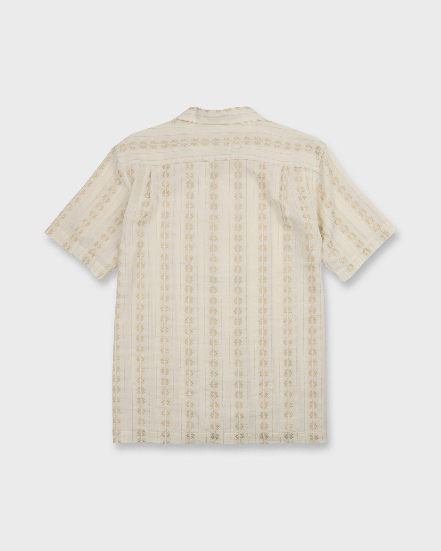 Bishop Jacquard Camp Short Sleeve Cotton Shirt - Twill