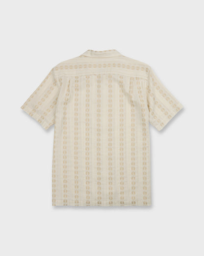 Bishop Jacquard Camp Short Sleeve Cotton Shirt - Twill