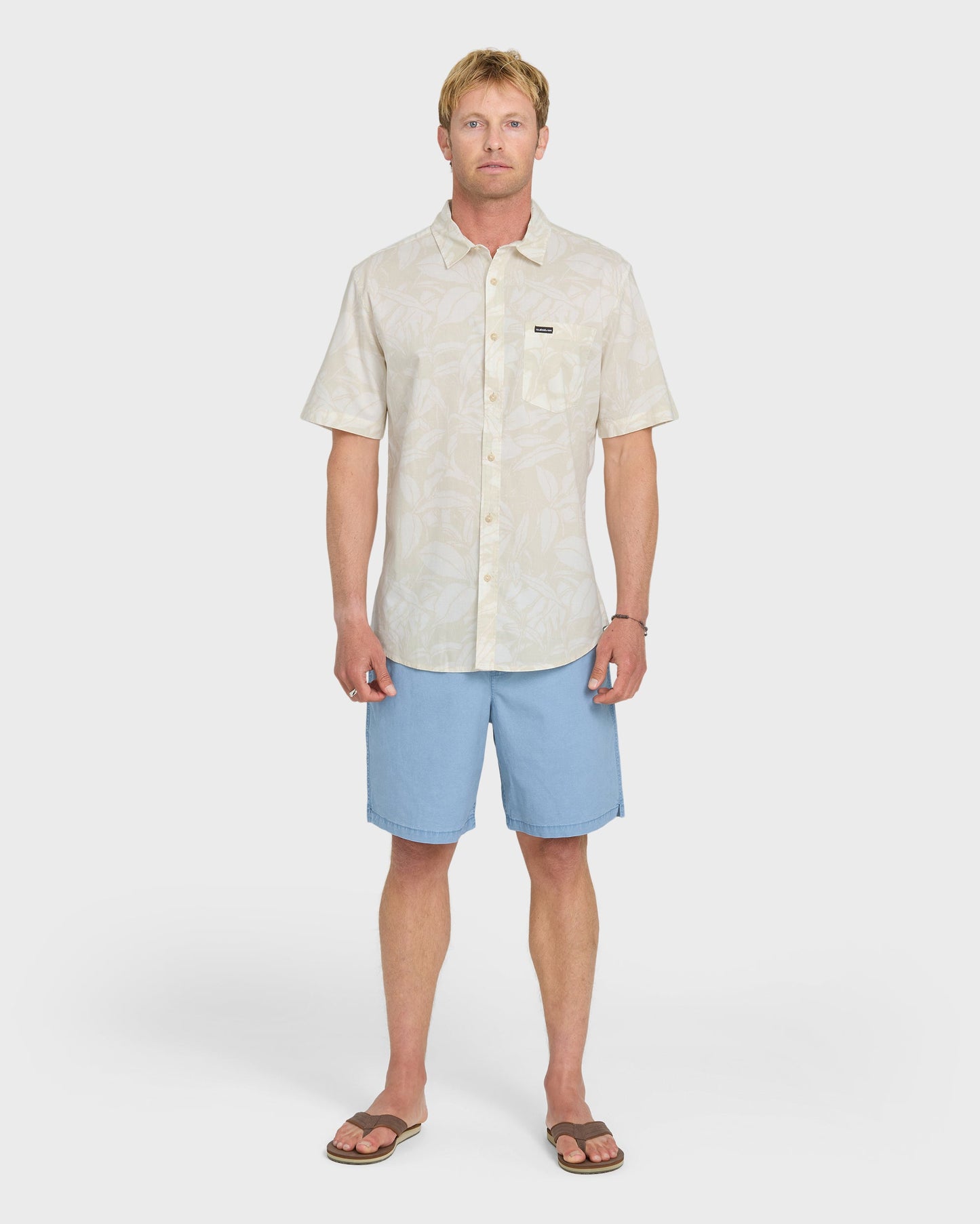 Cantina Classic Short Sleeve Cotton Shirt - Silver Birch