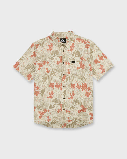 Jetty Bloom Classic Stretch Short Sleeve Woven Shirt - Bone White