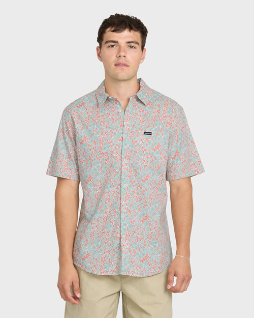 Ditsy Daze Classic Short Sleeve Woven Shirt - Blue Haze