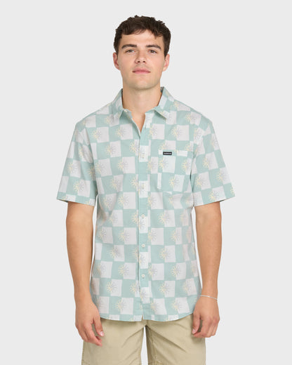 Sundial Classic Stretch Short Sleeve Woven Shirt - Blue Haze