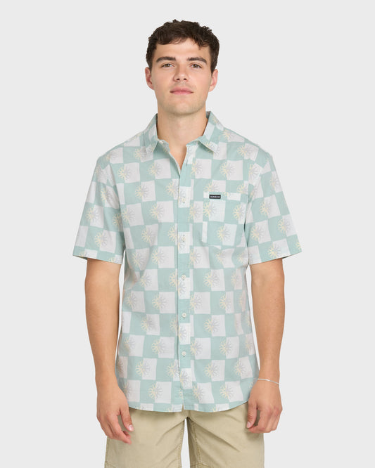 Sundial Classic Stretch Short Sleeve Woven Shirt - Blue Haze