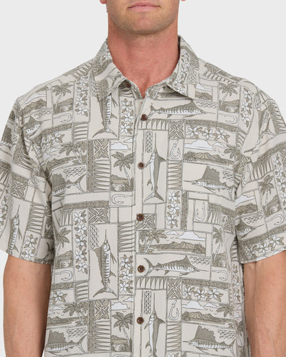 Waterman East Cape Short Sleeve Woven Shirt - Moonbeam