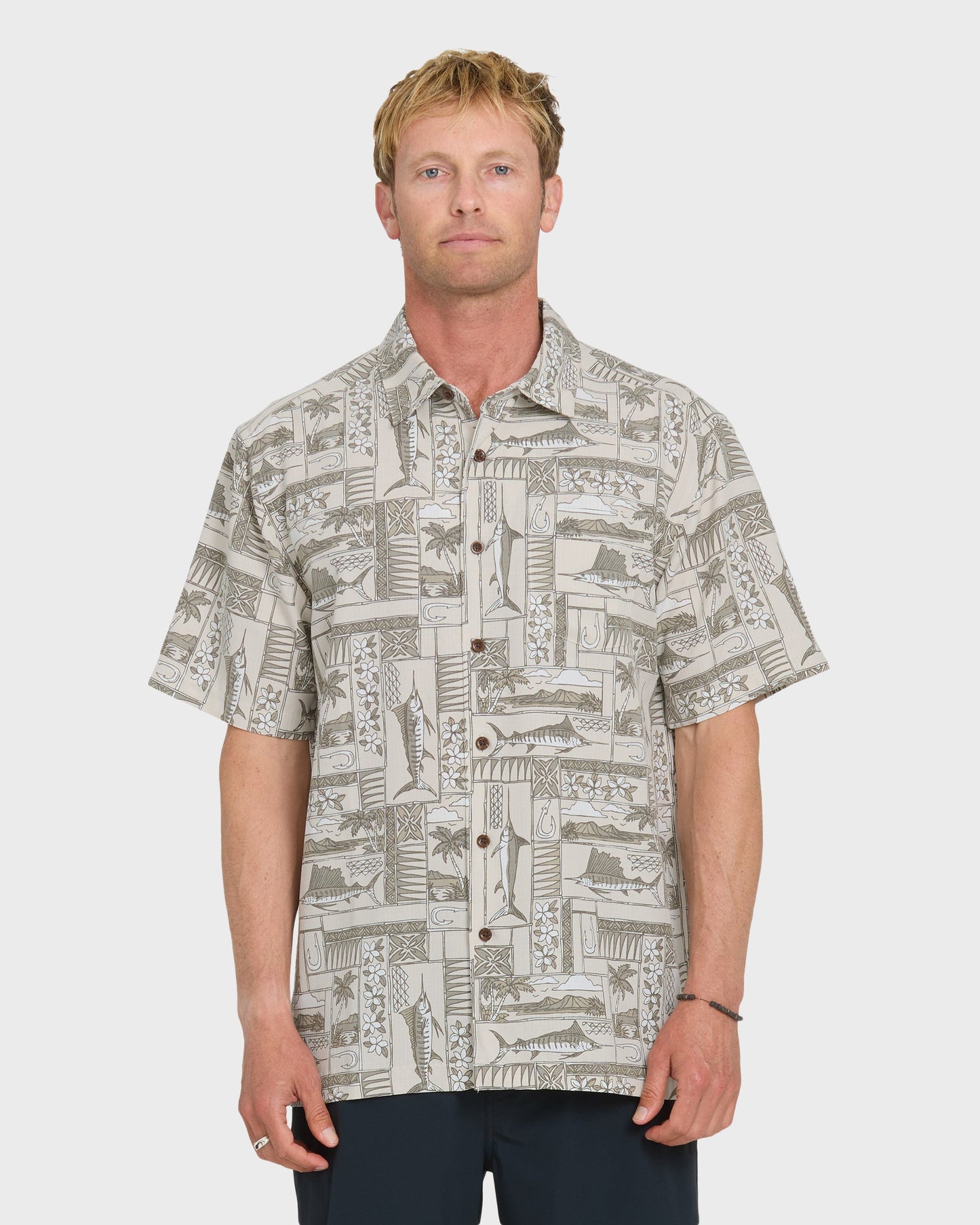 Waterman East Cape Short Sleeve Woven Shirt - Moonbeam