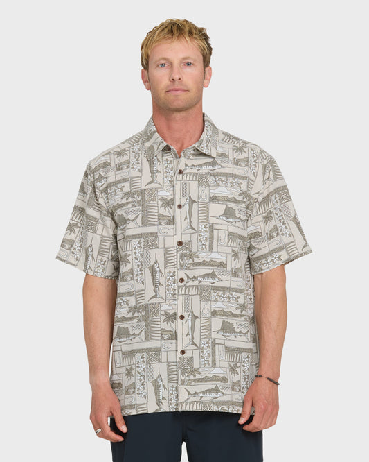 Waterman East Cape Short Sleeve Woven Shirt - Moonbeam