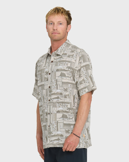 Waterman East Cape Short Sleeve Woven Shirt - Moonbeam