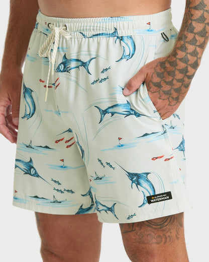 Waterman Mix Pack 17" Swim Trunks - Moonbeam
