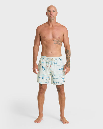 Waterman Mix Pack 17" Swim Trunks - Moonbeam