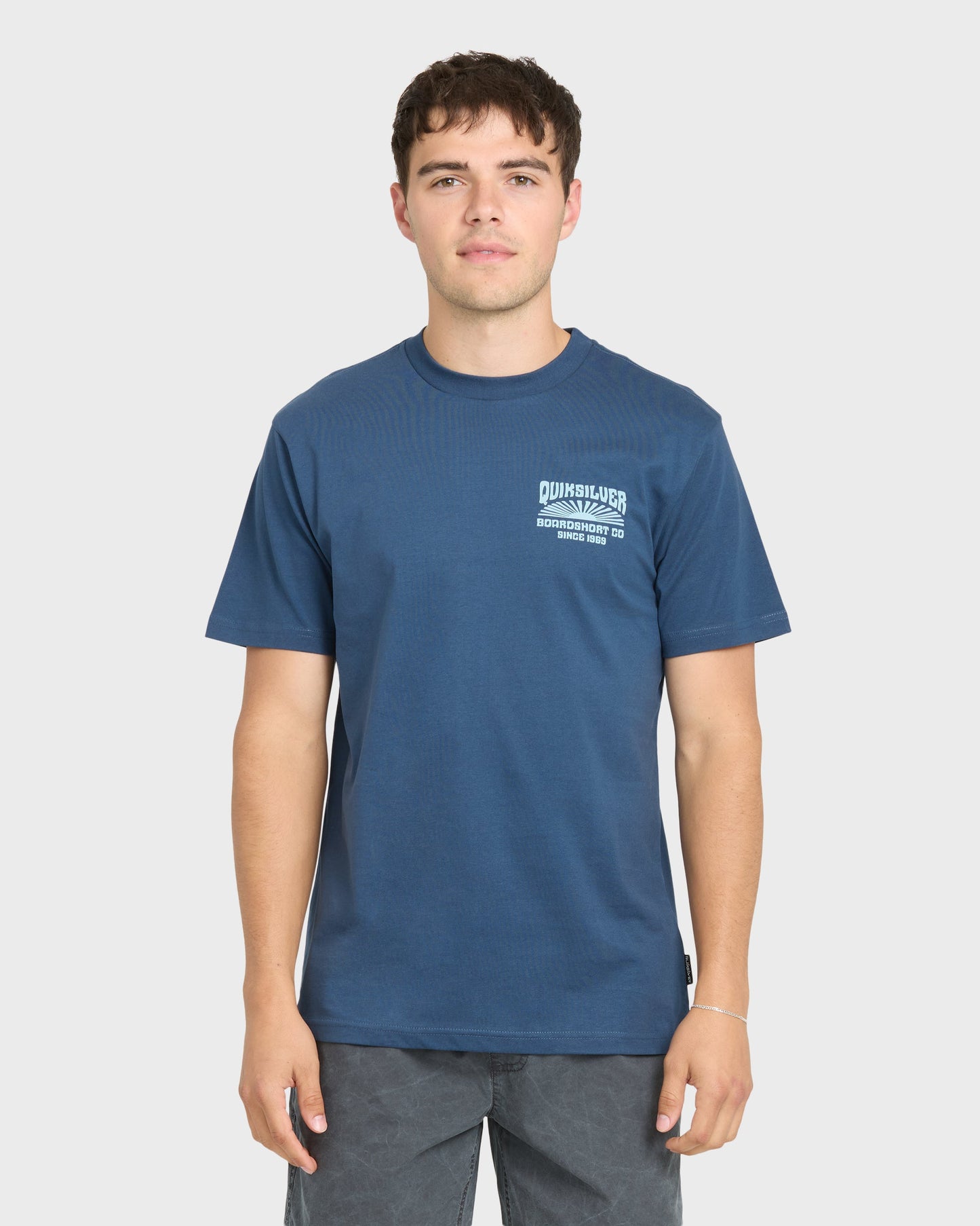 Radiant Flare Short Sleeve Knit T-Shirt - Dark Denim