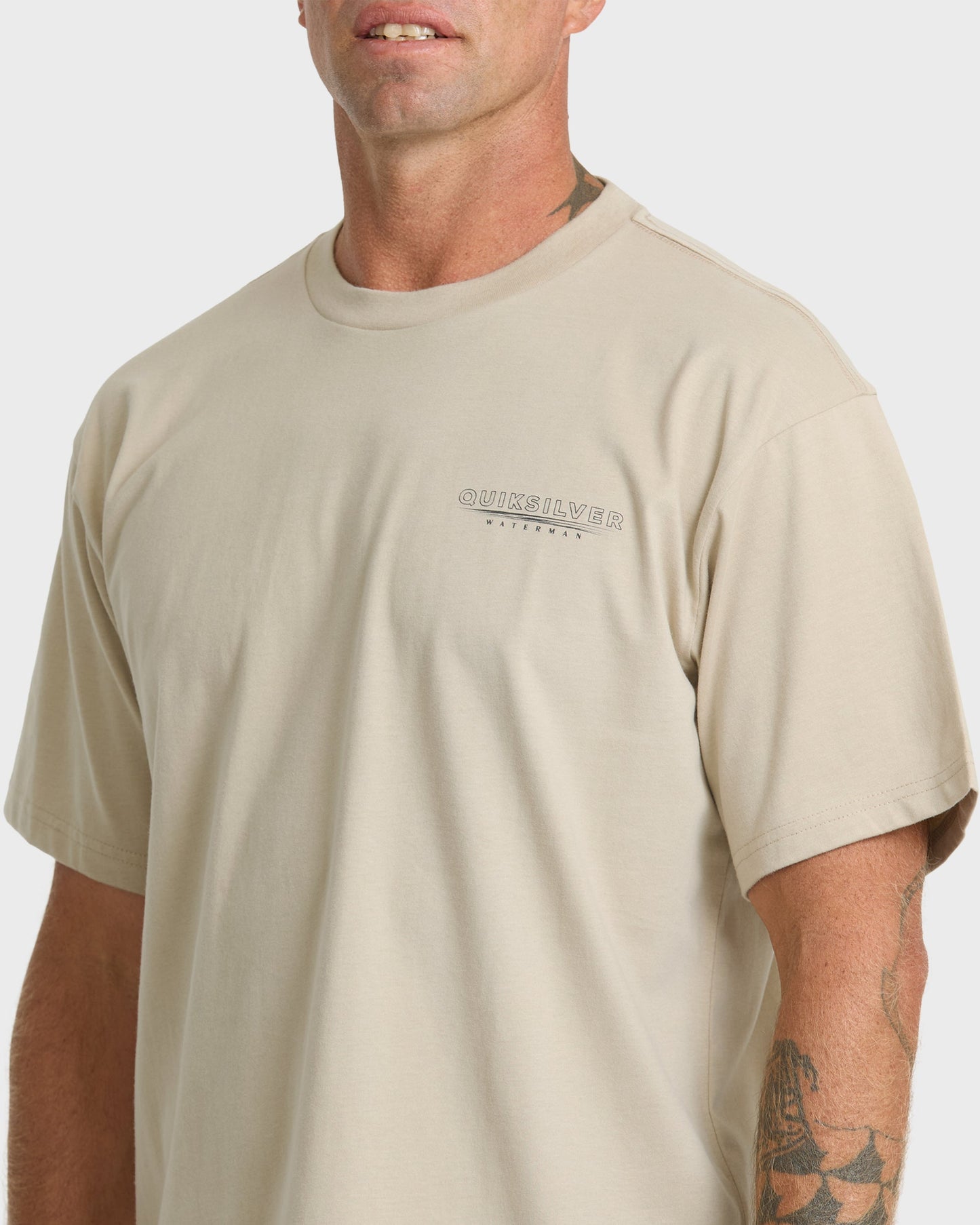 Waterman Anchors Down Classic Short Sleeve Cotton T-Shirt - Plaza Taupe