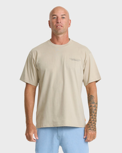 Waterman Anchors Down Classic Short Sleeve Cotton T-Shirt - Plaza Taupe
