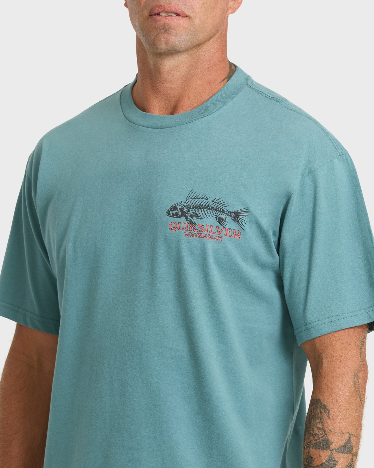 Waterman Fish Bones Short Sleeve Cotton T-Shirt - North Atlantic