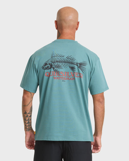 Waterman Fish Bones Short Sleeve Cotton T-Shirt - North Atlantic