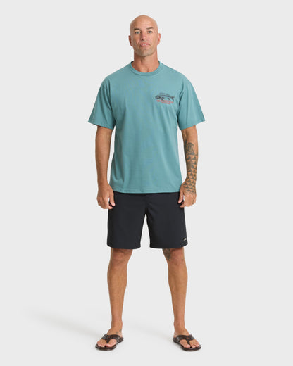 Waterman Fish Bones Short Sleeve Cotton T-Shirt - North Atlantic