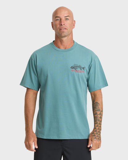 Waterman Fish Bones Short Sleeve Cotton T-Shirt - North Atlantic