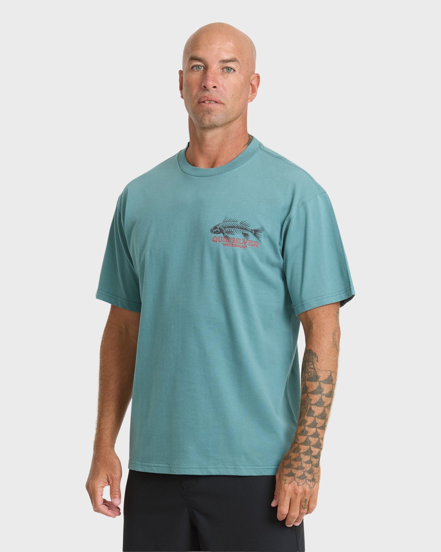 Waterman Fish Bones Short Sleeve Cotton T-Shirt - North Atlantic
