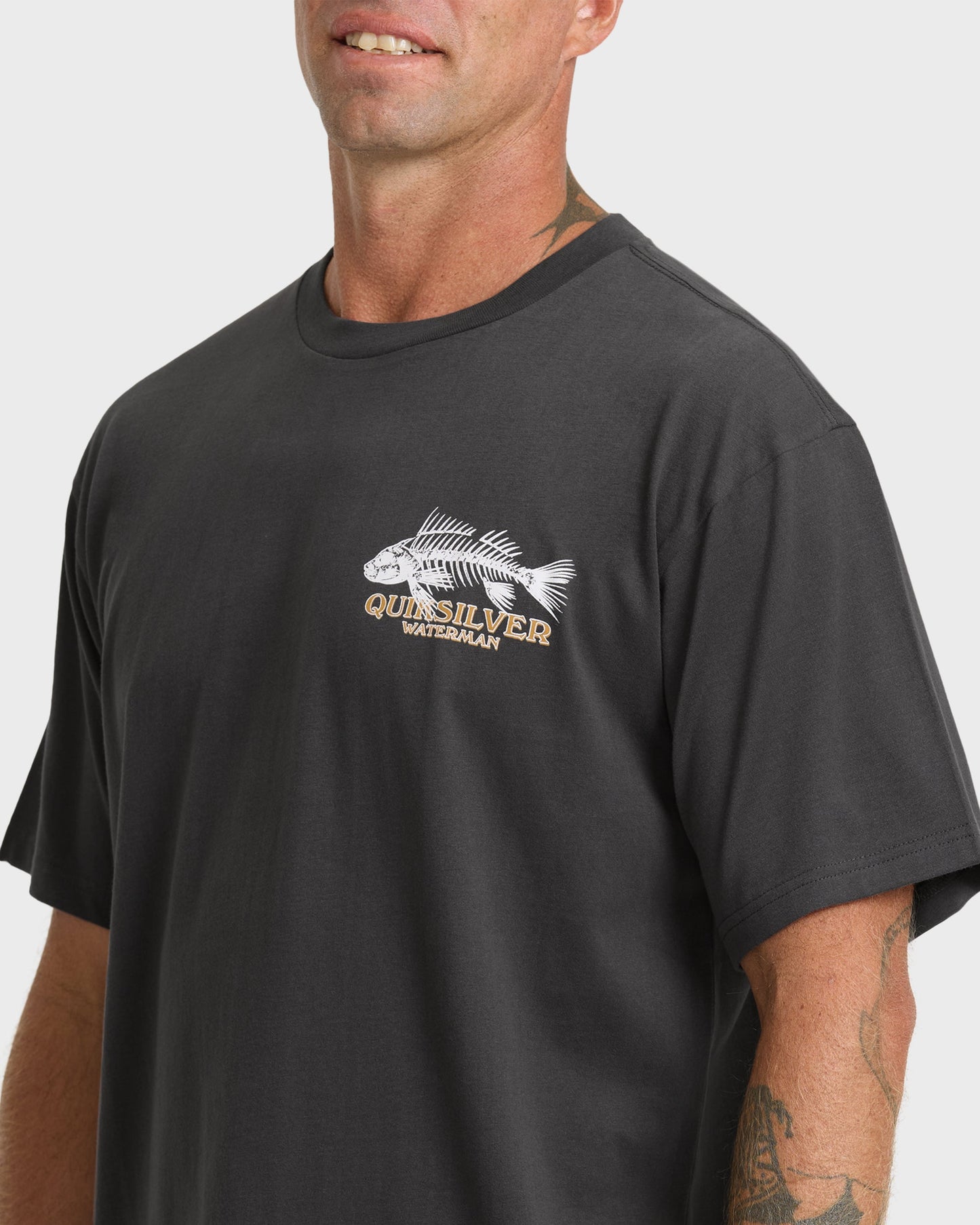Waterman Fish Bones Short Sleeve Cotton T-Shirt - Phantom