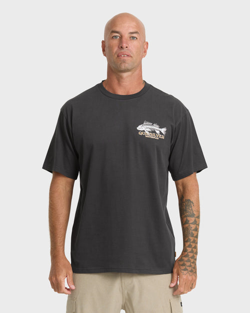 Waterman Fish Bones Short Sleeve Cotton T-Shirt - Phantom
