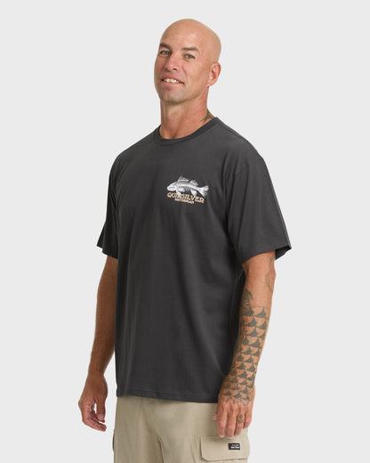 Waterman Fish Bones Short Sleeve Cotton T-Shirt - Phantom