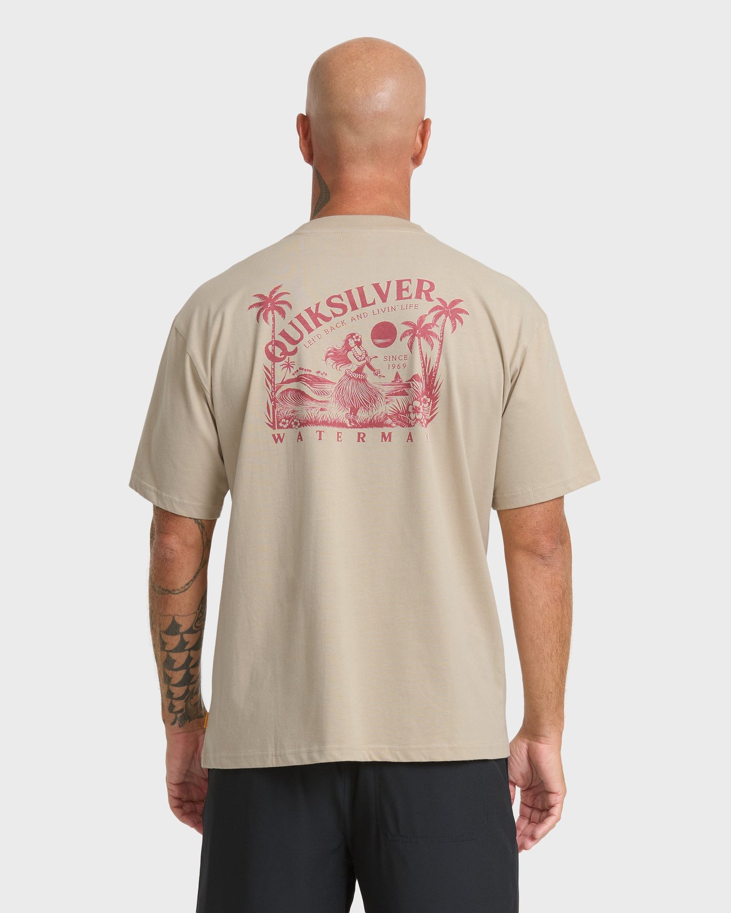 Waterman Lei'd Back Short Sleeve Cotton T-Shirt - Plaza Taupe