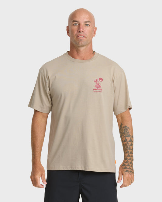 Waterman Lei'd Back Short Sleeve Cotton T-Shirt - Plaza Taupe