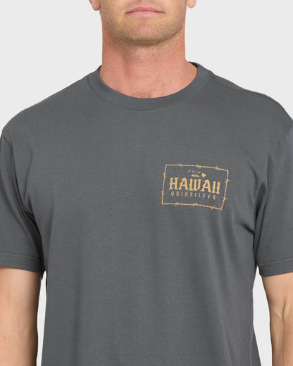 Hawaii Lock Short Sleeve Knit T-Shirt - Iron Gate