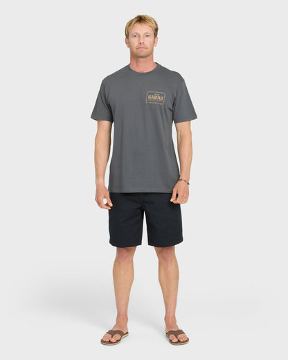 Hawaii Lock Short Sleeve Knit T-Shirt - Iron Gate