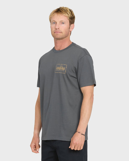 Hawaii Lock Short Sleeve Knit T-Shirt - Iron Gate