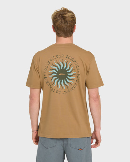 Sunny Day Pigment Dye Short Sleeve Cotton T-Shirt - Tobacco