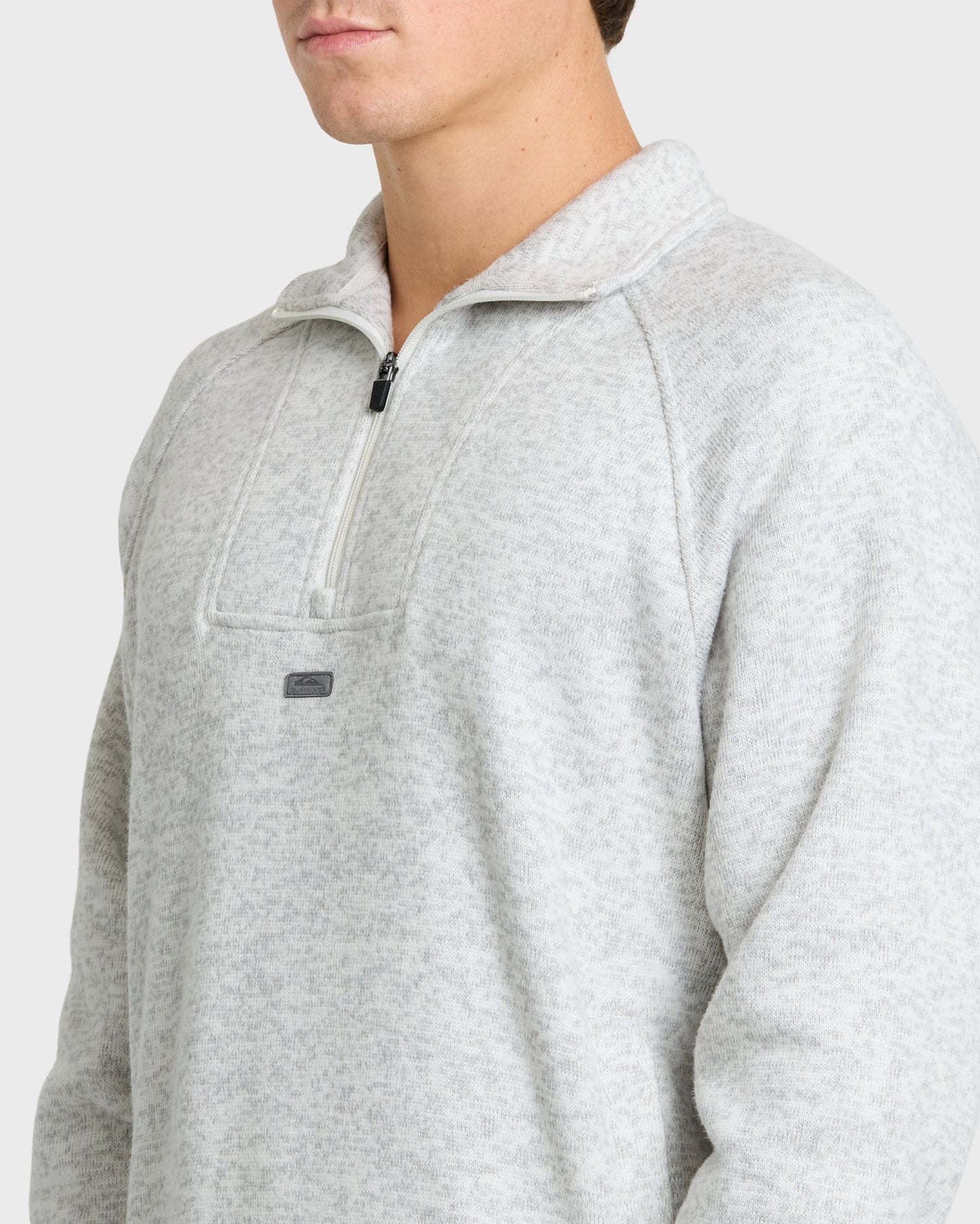 Keller Half Zip Mock Neck Sweatshirt - Light Gray Heather