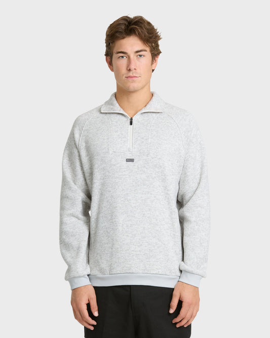 Keller Half Zip Mock Neck Sweatshirt - Light Gray Heather
