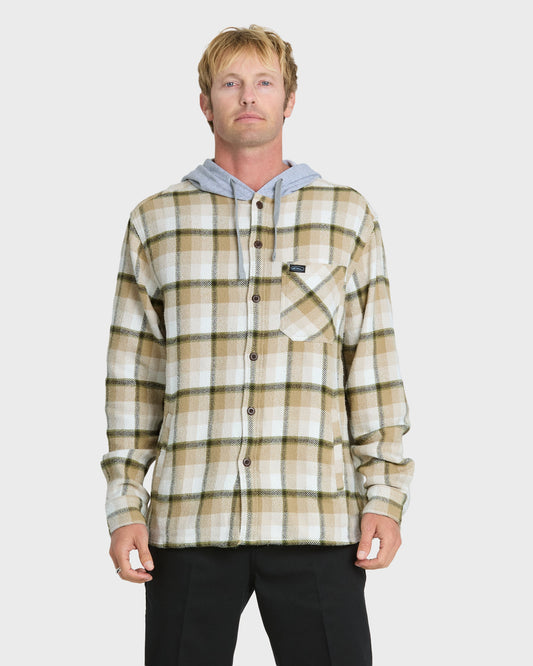 Saltwater Hooded Long Sleeve Flannel Shirt - Twill