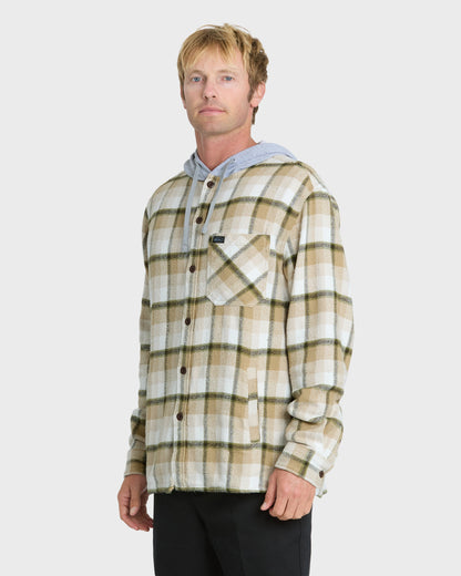 Saltwater Hooded Long Sleeve Flannel Shirt - Twill