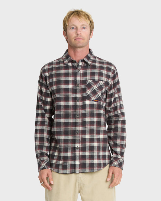 Saltwater Long Sleeve Flannel Shirt - Phantom
