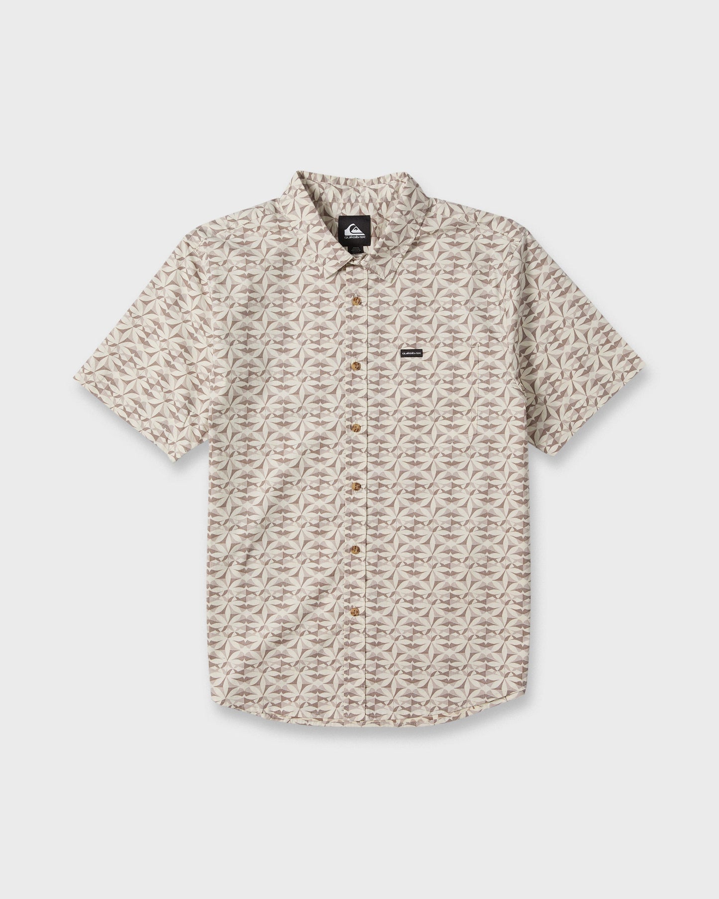 Nature Tile Classic Short Sleeve Woven Shirt - Bone White