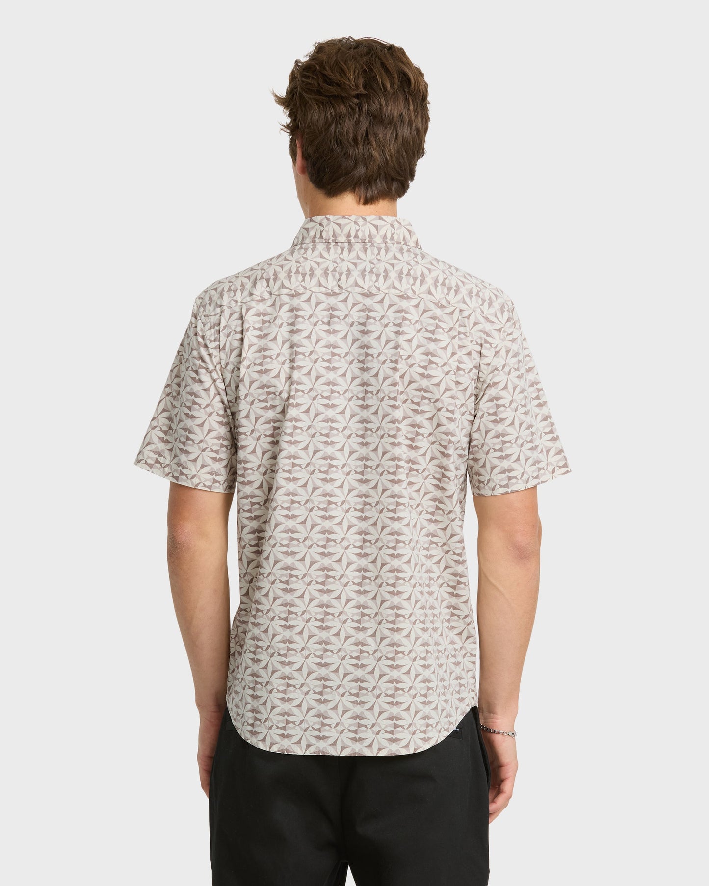 Nature Tile Classic Short Sleeve Woven Shirt - Bone White
