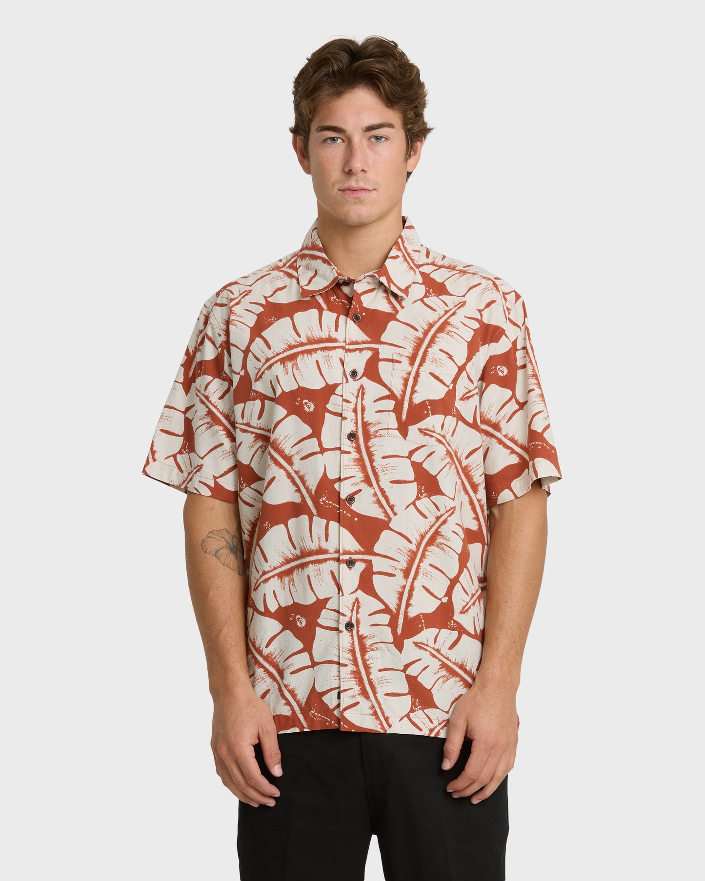Waterman Fronds Short Sleeve Woven Shirt - Picante