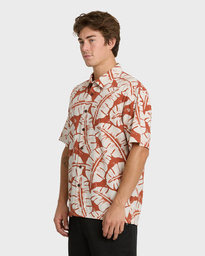 Waterman Fronds Short Sleeve Woven Shirt - Picante