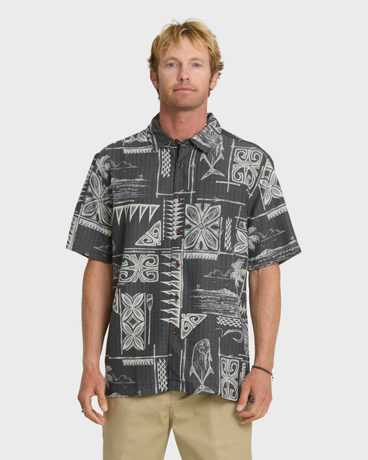 Waterman Ohana Bay Short Sleeve Woven Shirt - Phantom