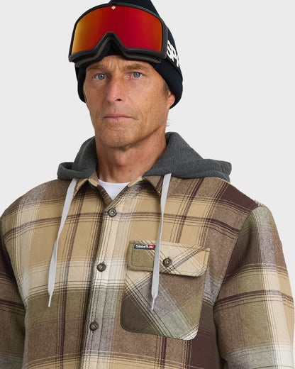 Mantra Hooded Long Sleeve Flannel Shirt - Kelp