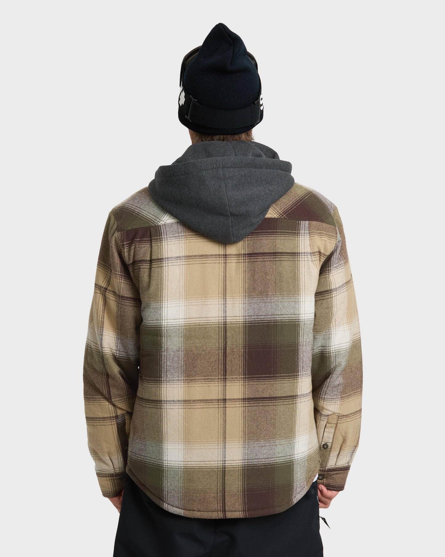 Mantra Hooded Long Sleeve Flannel Shirt - Kelp