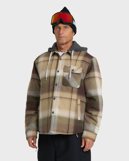 Mantra Hooded Long Sleeve Flannel Shirt - Kelp