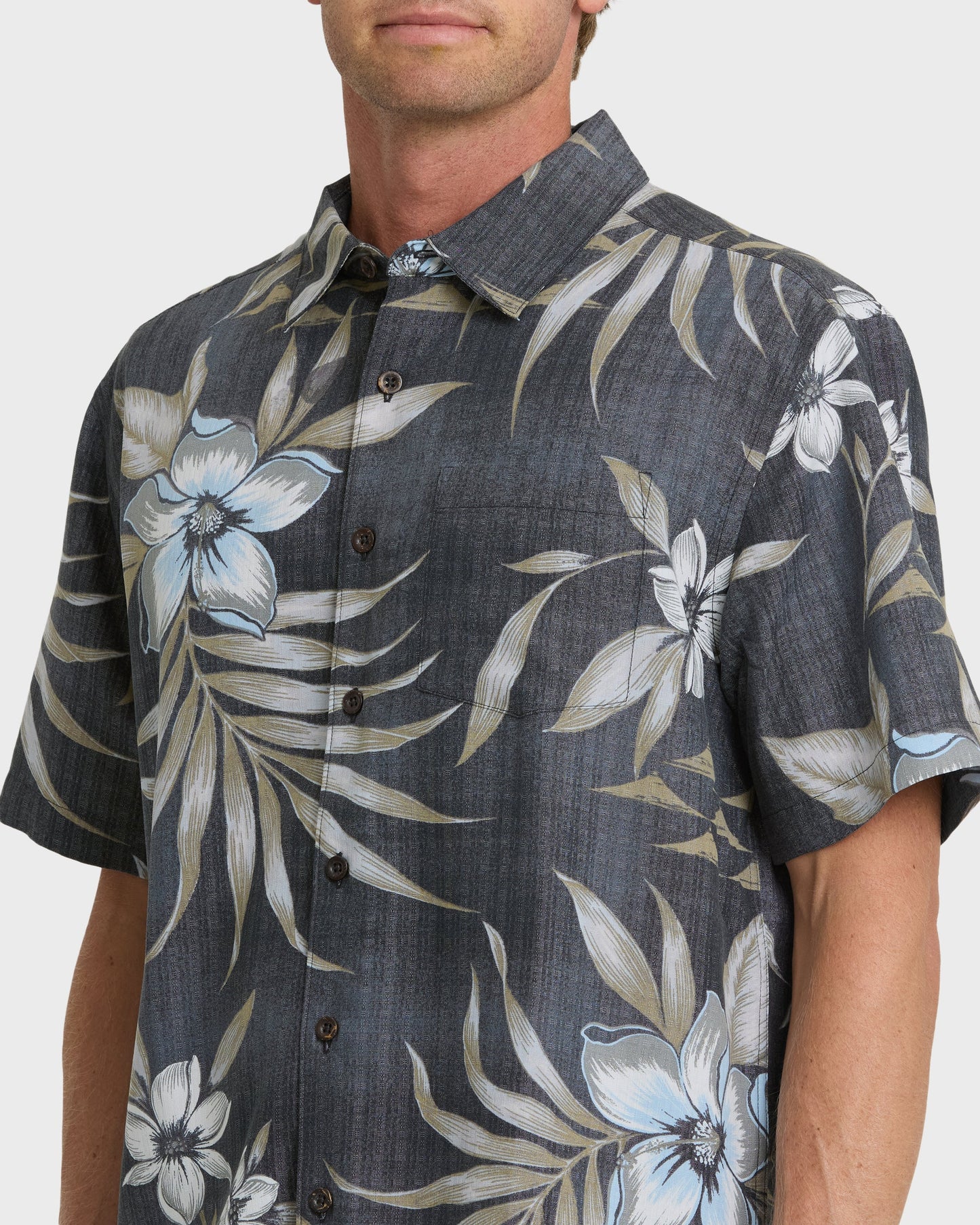 Waterman Palapa Floral Short Sleeve Woven Shirt - Phantom