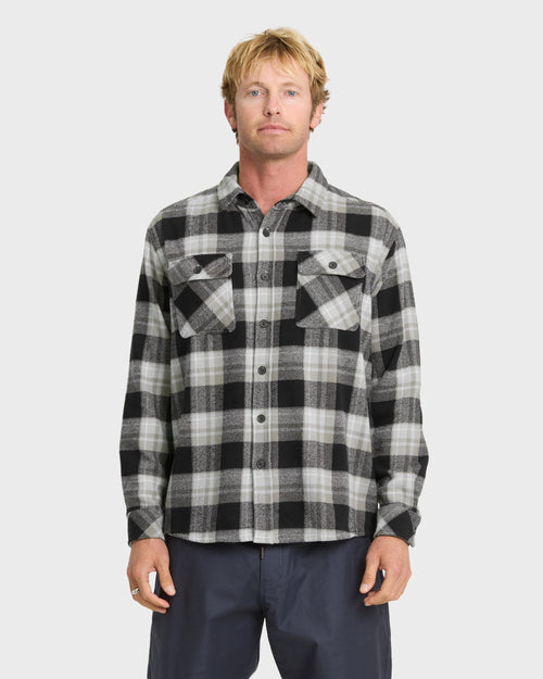 Waterman Dover Long Sleeve Flannel Overshirt - Black