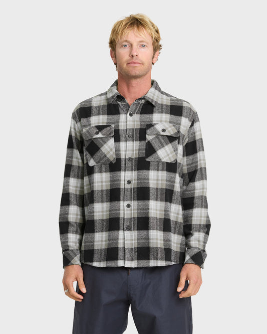 Waterman Dover Long Sleeve Flannel Overshirt - Black