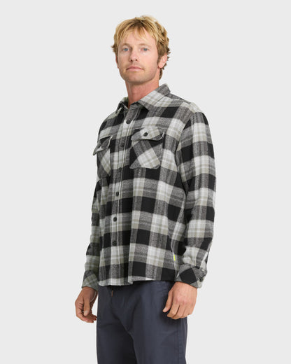 Waterman Dover Long Sleeve Flannel Overshirt - Black